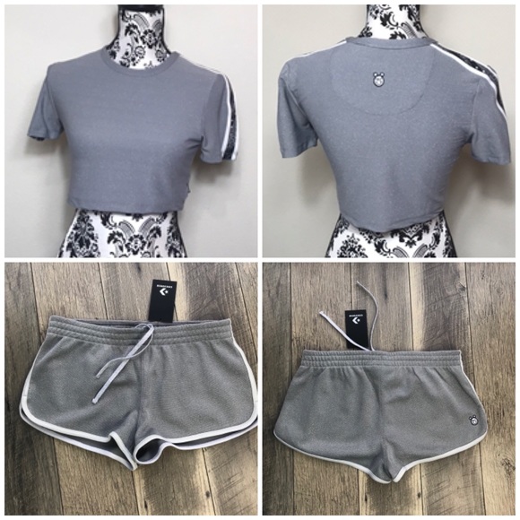 Conv&MileyCyrus SET: Boxy Short+GlitterTop Grey - Picture 4 of 7